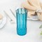 6 Crystal Ocean Blue 14 oz Plastic Disposable DRINKING GLASSES